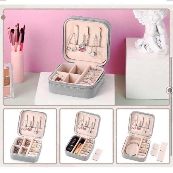 Travel Jewelry Box Organizer Portable Small Jewelry Case Storage with‎ Mirror - Picture 4 of 4